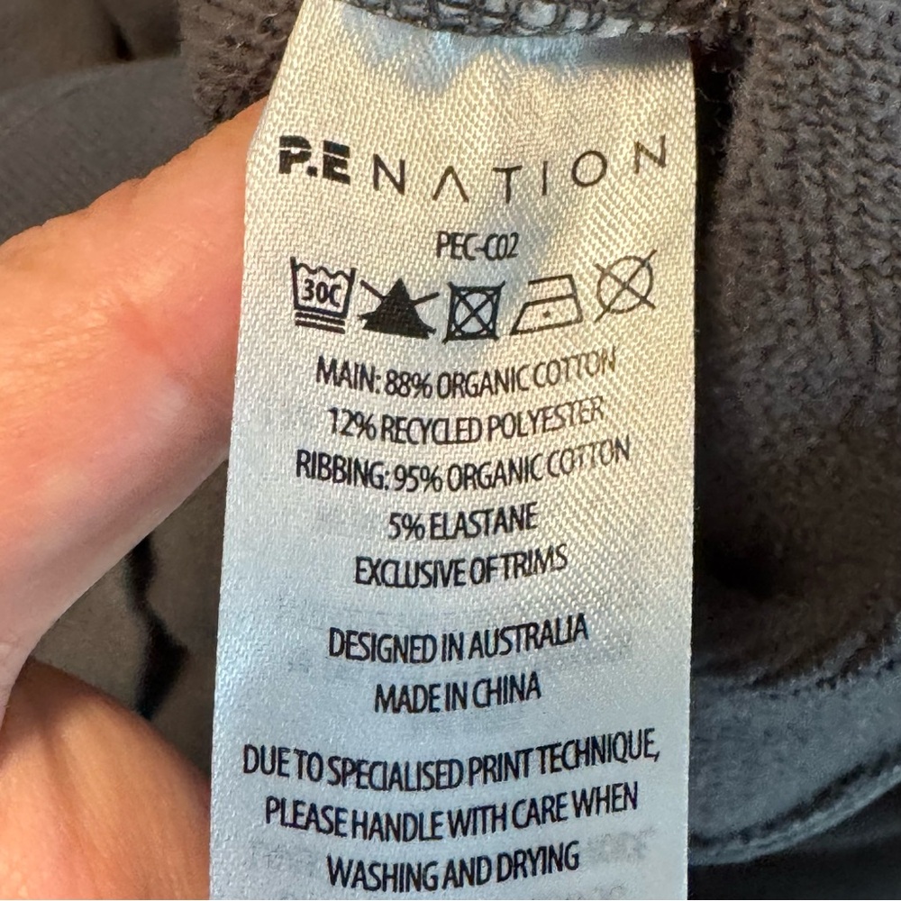 Women’s P.E. Nation Size Small Gray/Cream Sweatshirt w Open Back & Buckle Tie - Picture 9 of 10